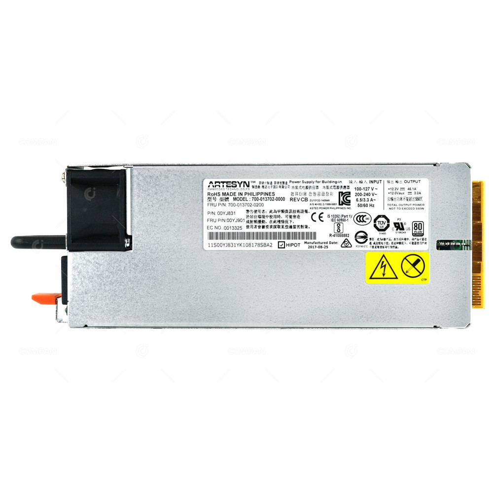 00YJ901 LENOVO  550W 80+ PLATINUM POWER SUPPLY FOR IBM LENOVO SYSTEM X3500 M5